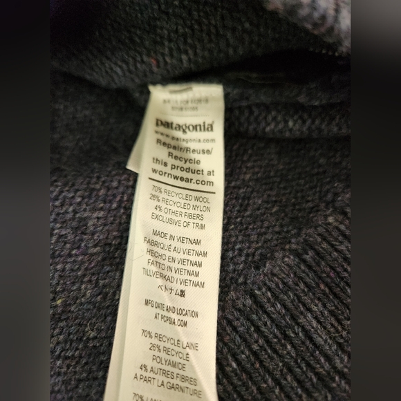 Patagonia Recycled Wool Blend Hooded Pullover Sweater NWT - Picture 5 of 8